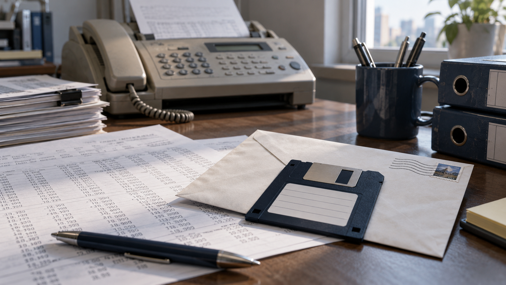 Floppy disk, post and fax