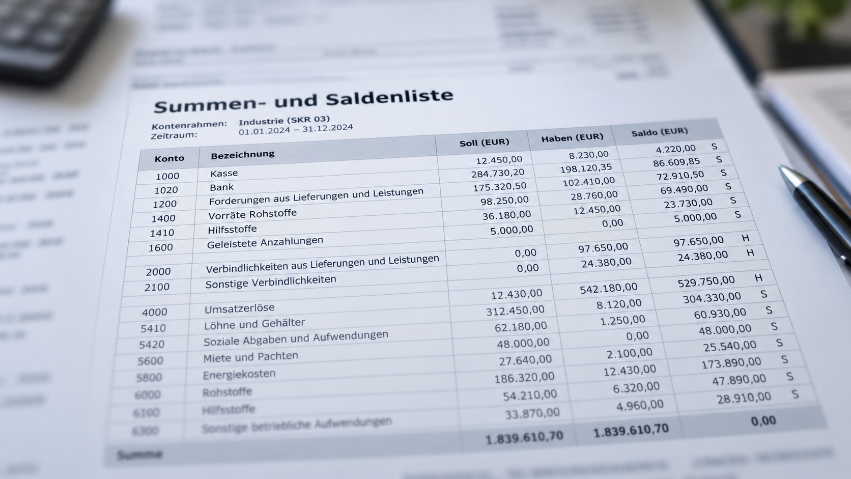Trial balance